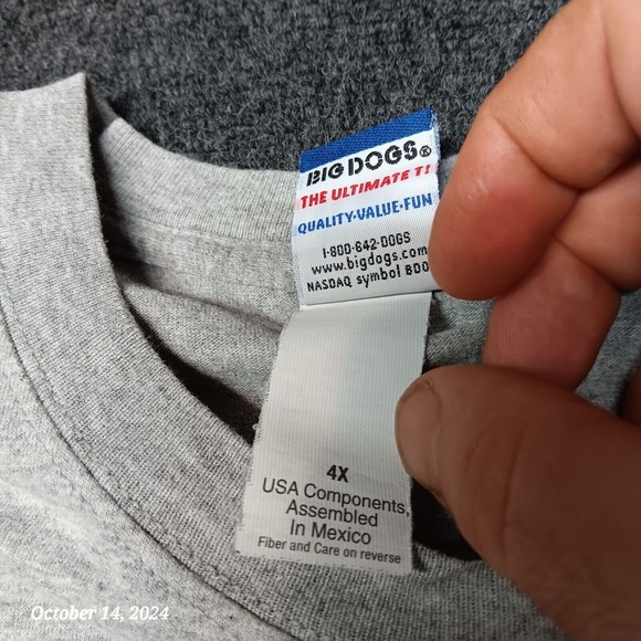 Vintage Big Dog Shirt Men 4X Gray Y2K They Messed With the Wrong Dog - Picture 7 of 10